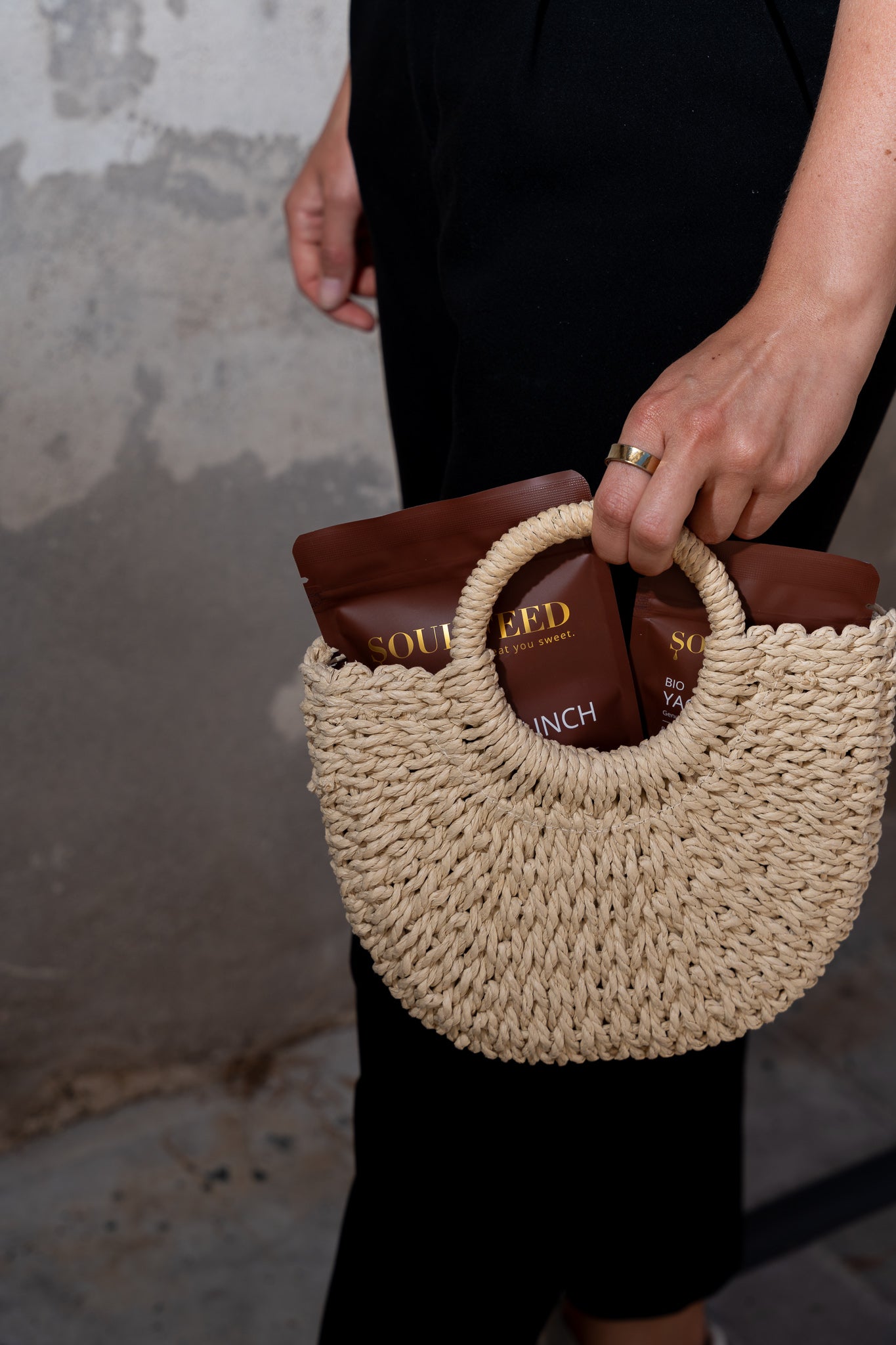 Soul Feed Yacon Crunch in der Tasche.