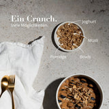 Soul Feed Yacon Crunch passt perfekt zu Joghurt, Müsli, Bowls und Porridge.
